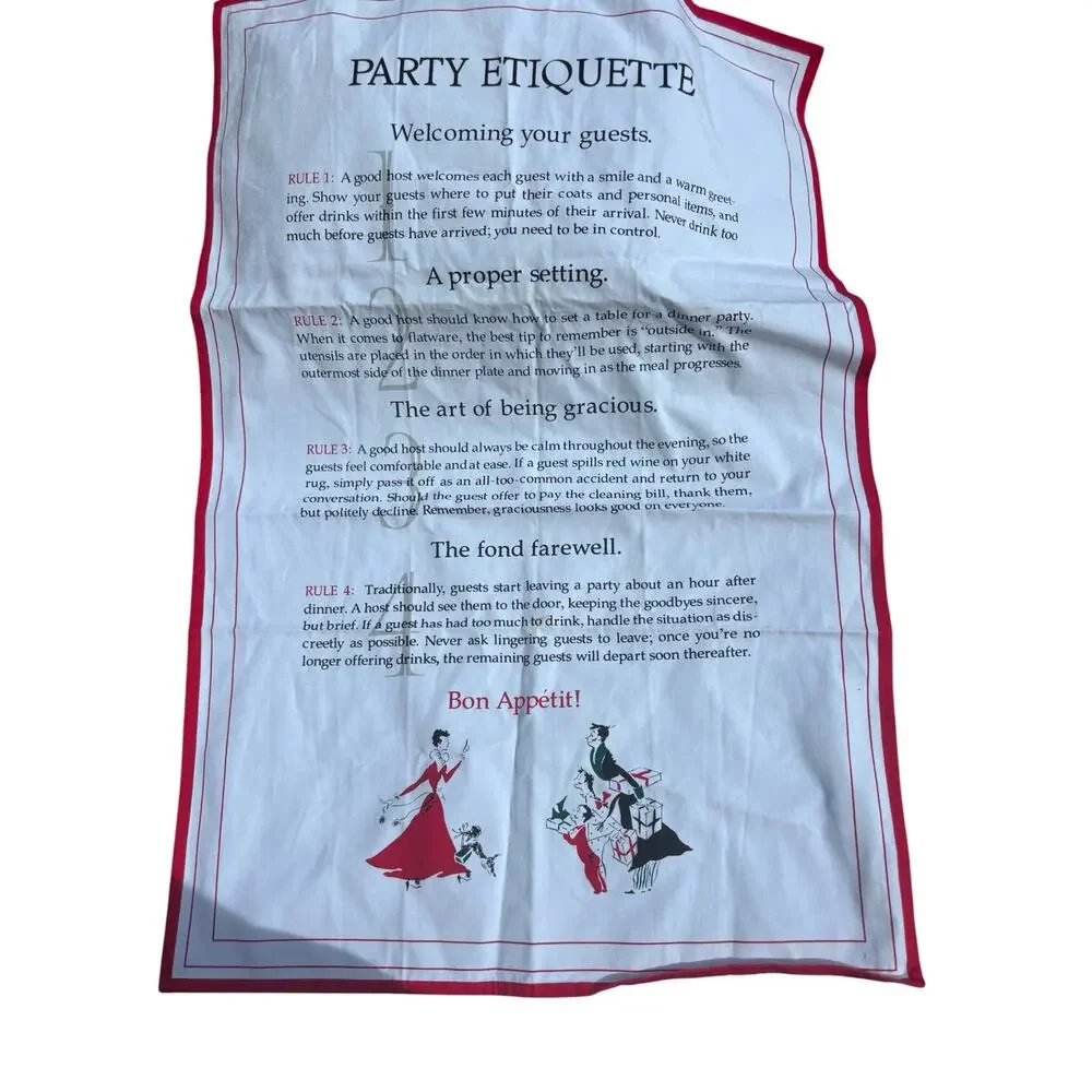 Wm Sonoma Retro Vintage-style Cotton Dish Towel Rules of 